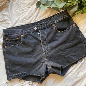 Levi’s black denim shorts